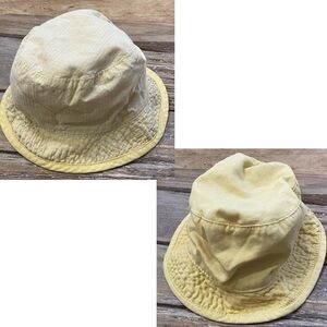 Vintage Baby Gap Infant M 6-12 Months‎ Yellow Cotton Reversible Bucket Hat